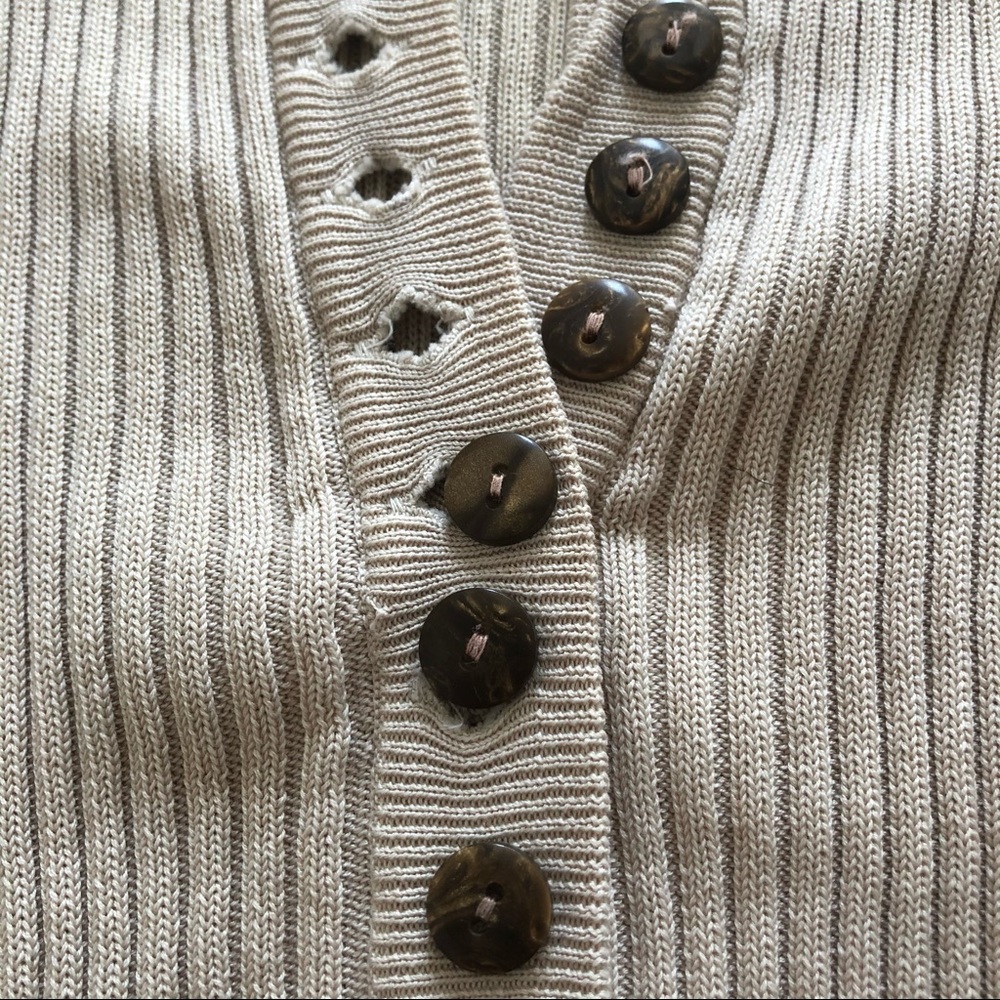 VINTAGE Coronia Wool Ribbed Sweater Tee - Picture 2 of 9